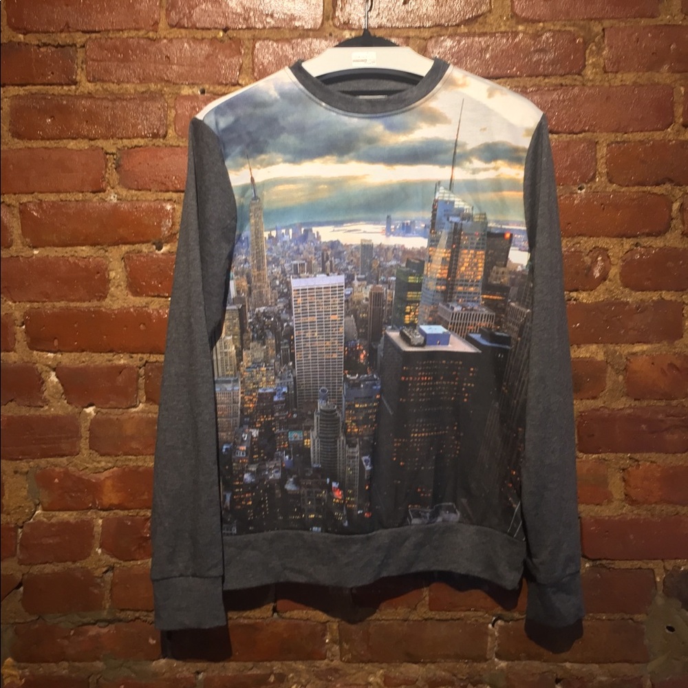 CARBON NEW YORK CITY GRAPHIC CREW NECK SWEATER